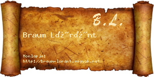 Braum Lóránt névjegykártya